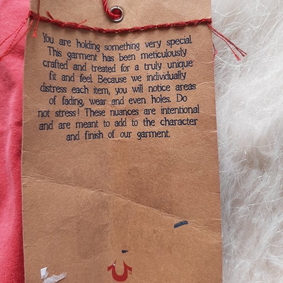 Vintage True Religion Cameron Red Distressed Women's Jeans Siz 12 - Picture 4 of 11